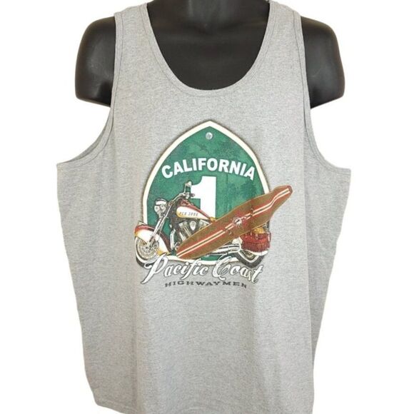Pacific Coast Highwaymen Tank Top Vintage Y2K Motorcycle Surfing Biker Mens 2XL - Picture 1 of 5